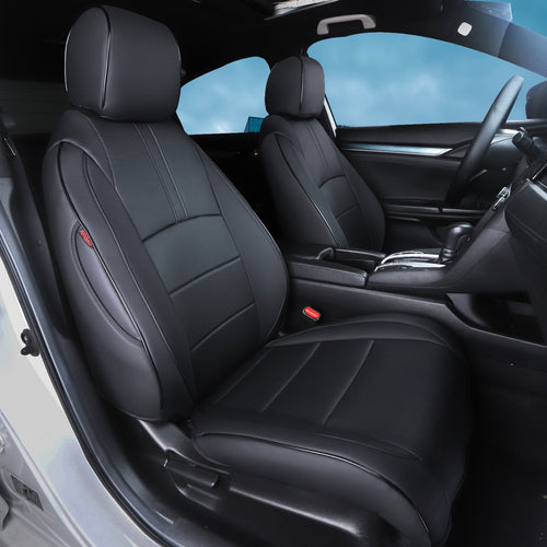 2011-2024 Honda Civic Seat Covers Black Custom Fit Leatherette