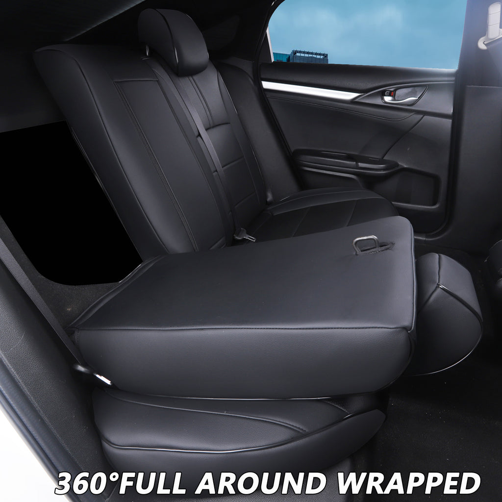 2011-2024 Honda Civic Seat Covers Black Custom Fit Leatherette
