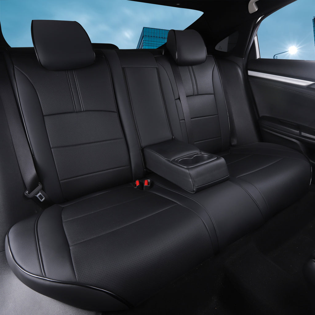 2011-2024 Honda Civic Seat Covers Black Custom Fit Leatherette