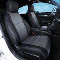 2011-2024 Honda Civic Seat Covers Black Grey Custom Fit Leatherette