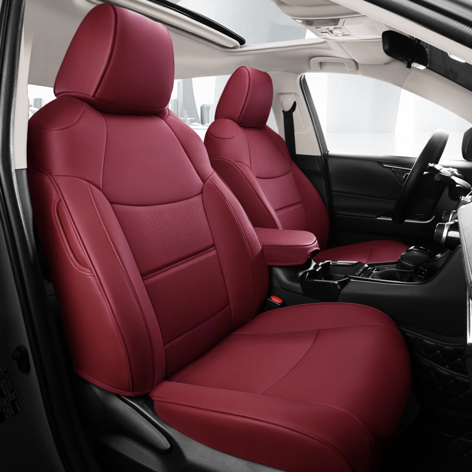2014-2021 Mazda 6 Seat Covers Burgundy Custom Fit Leatherette