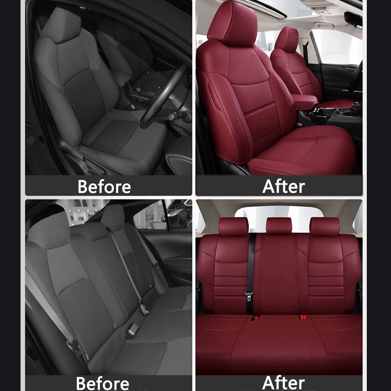 2014-2021 Mazda 6 Seat Covers Burgundy Custom Fit Leatherette