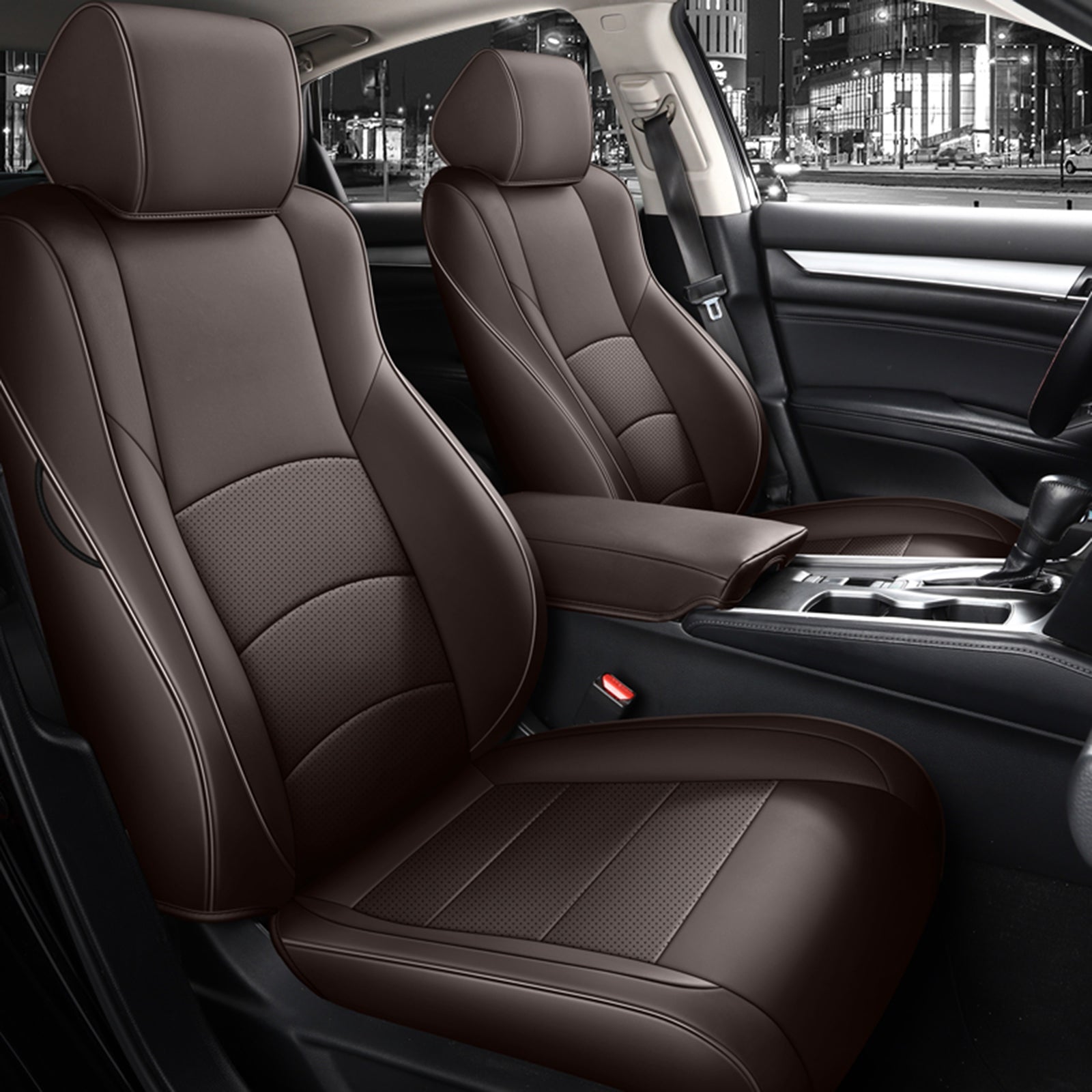 2018-2025 Honda Accord Seat Covers Brown Custom Fit Leatherette