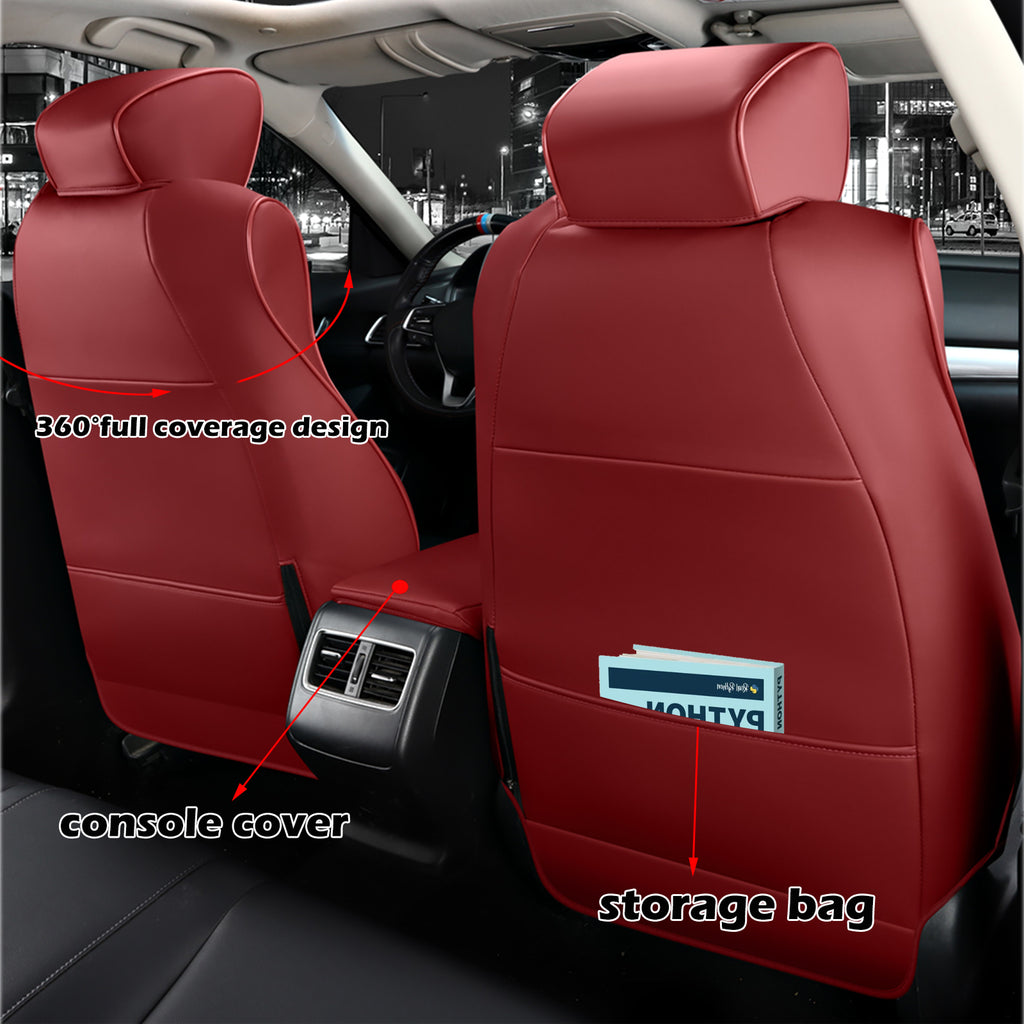 2018-2025 Honda Accord Seat Covers Burgundy Custom Fit Leatherette