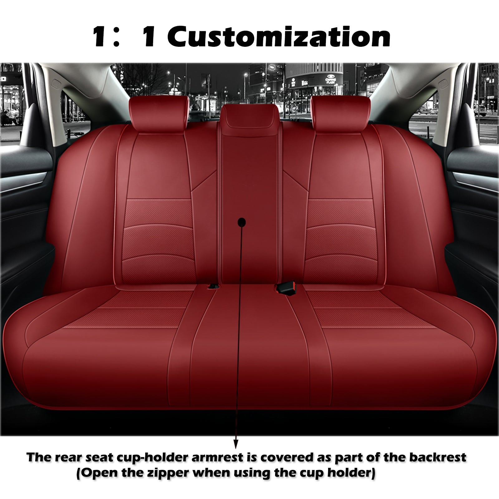2018-2025 Honda Accord Seat Covers Burgundy Custom Fit Leatherette