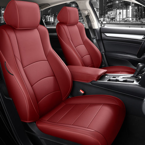 2018-2025 Honda Accord Seat Covers Burgundy Custom Fit Leatherette