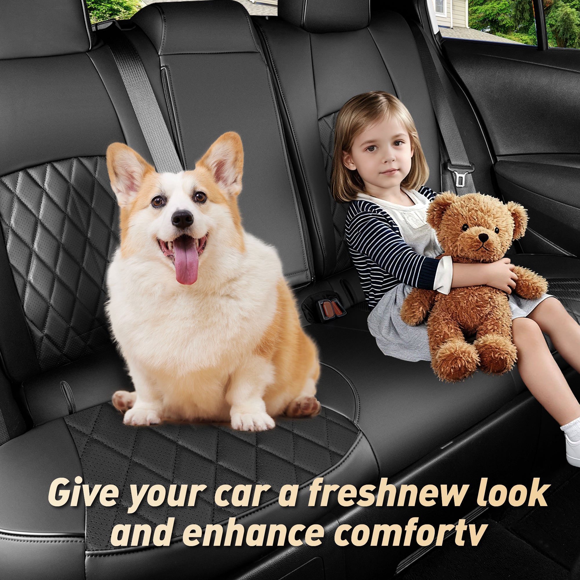 Corolla Car Seat Covers|Custom-fit Leatherette|2014-2026|CustomCover