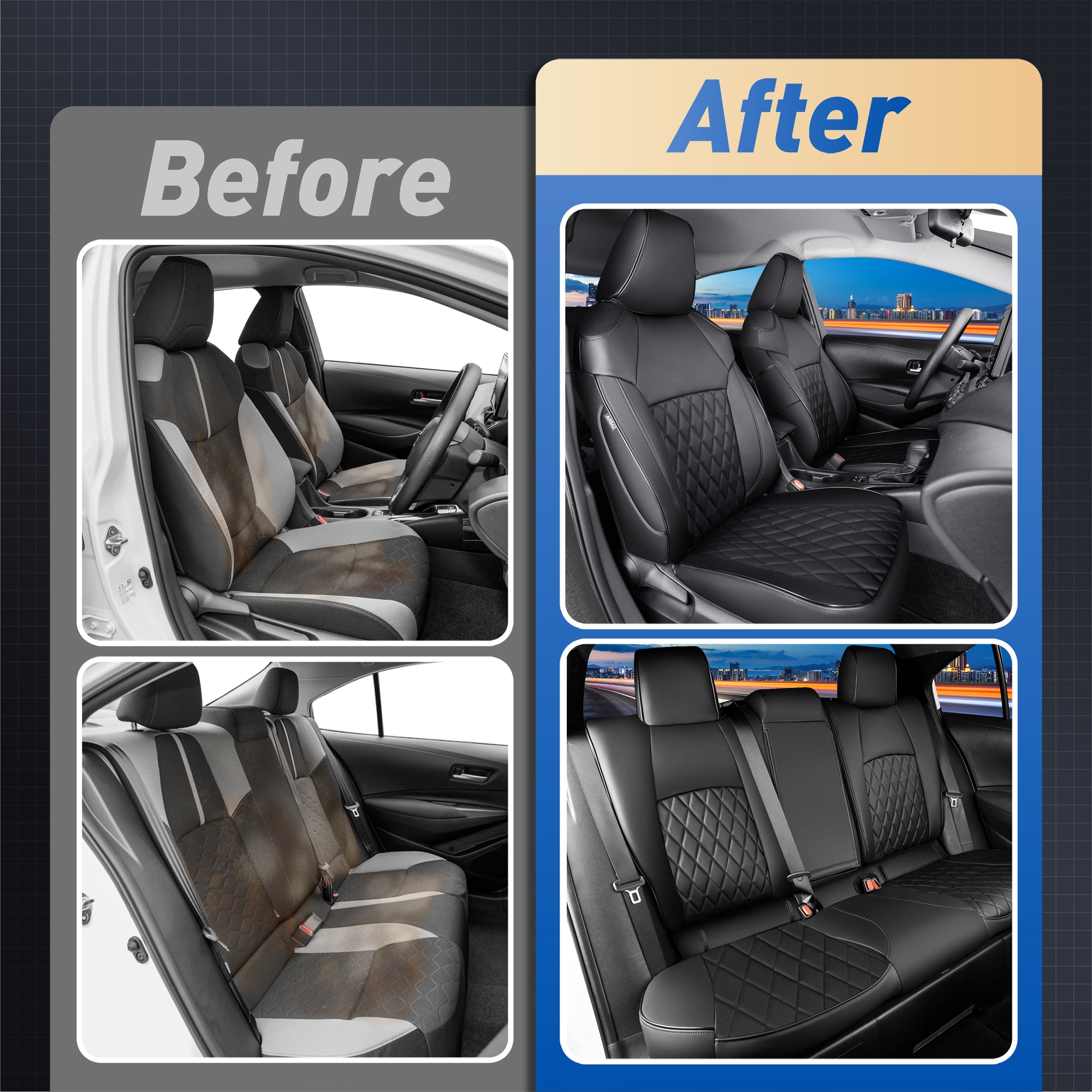 Corolla Cross Seat Covers|Custom-fit Leatherette|2022-2024|CustomCover