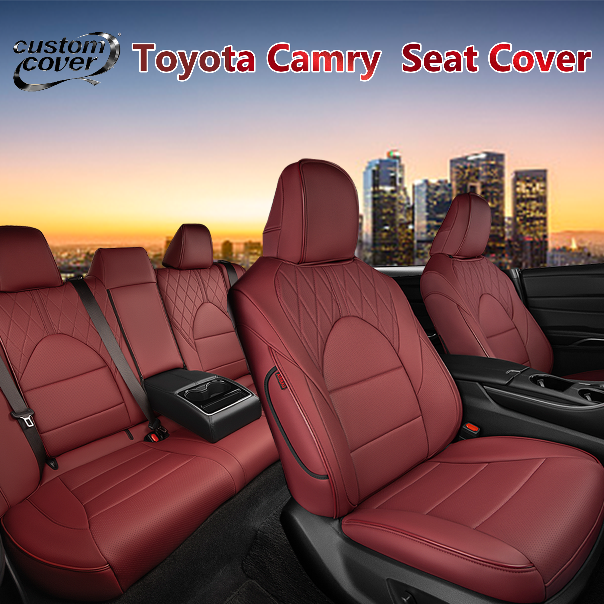 Camry Seat Covers|Custom-fit Leatherette|2018-2025|CustomCover