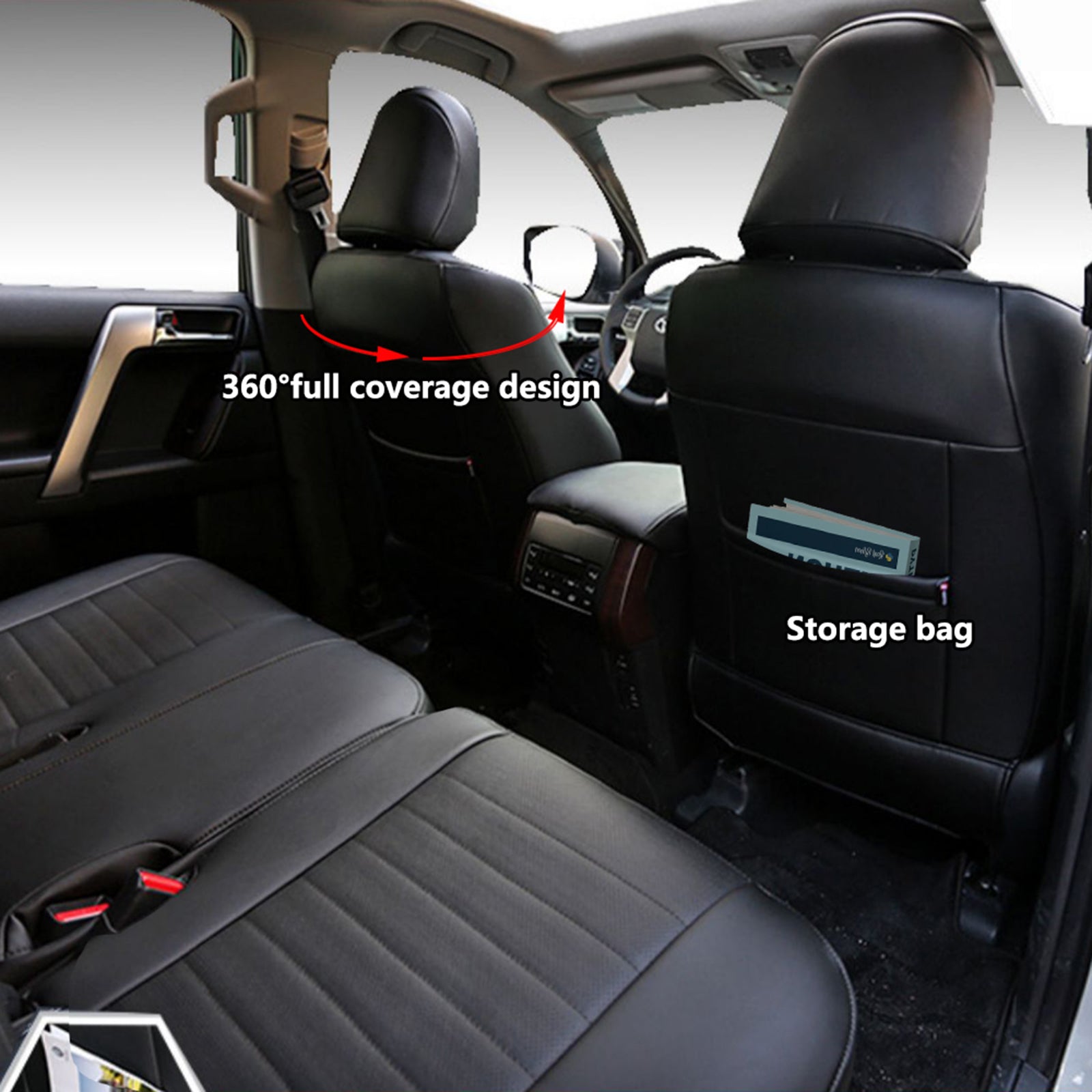 4Runner Seat Covers|Custom-fit Leatherette|2011-2024|CustomCover