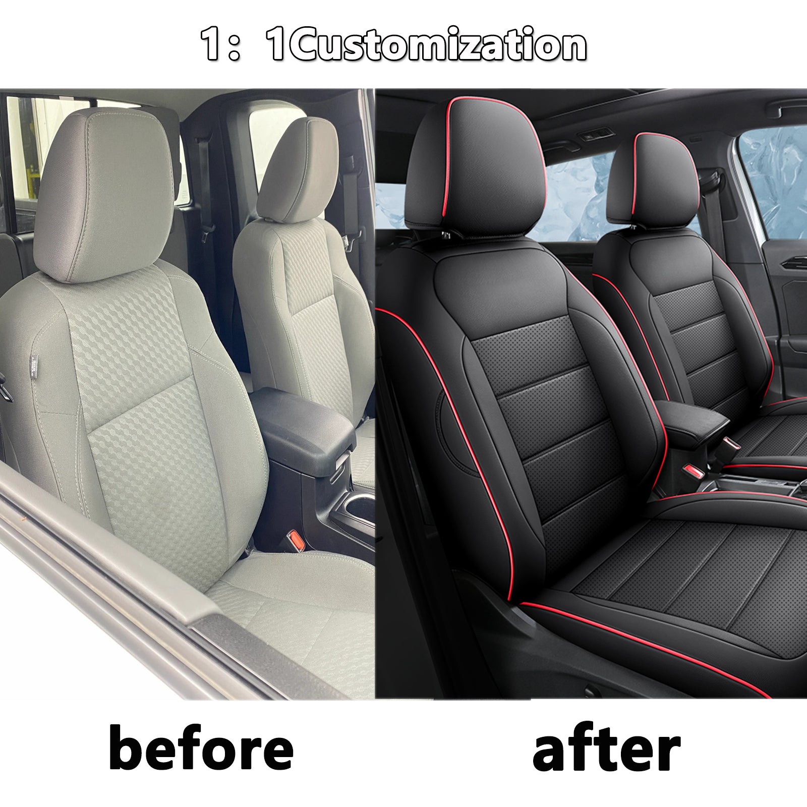 Tacoma Seat Covers|Custom-fit Leatherette|2016-2025|CustomCover