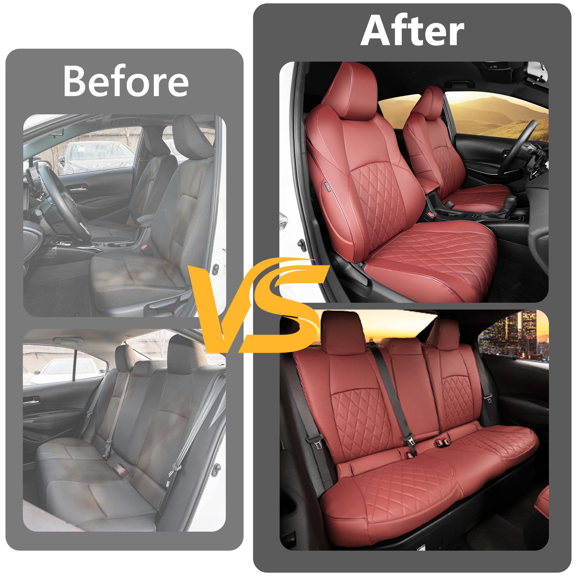 Corolla Car Seat Covers|Custom-fit Leatherette|2014-2026|CustomCover