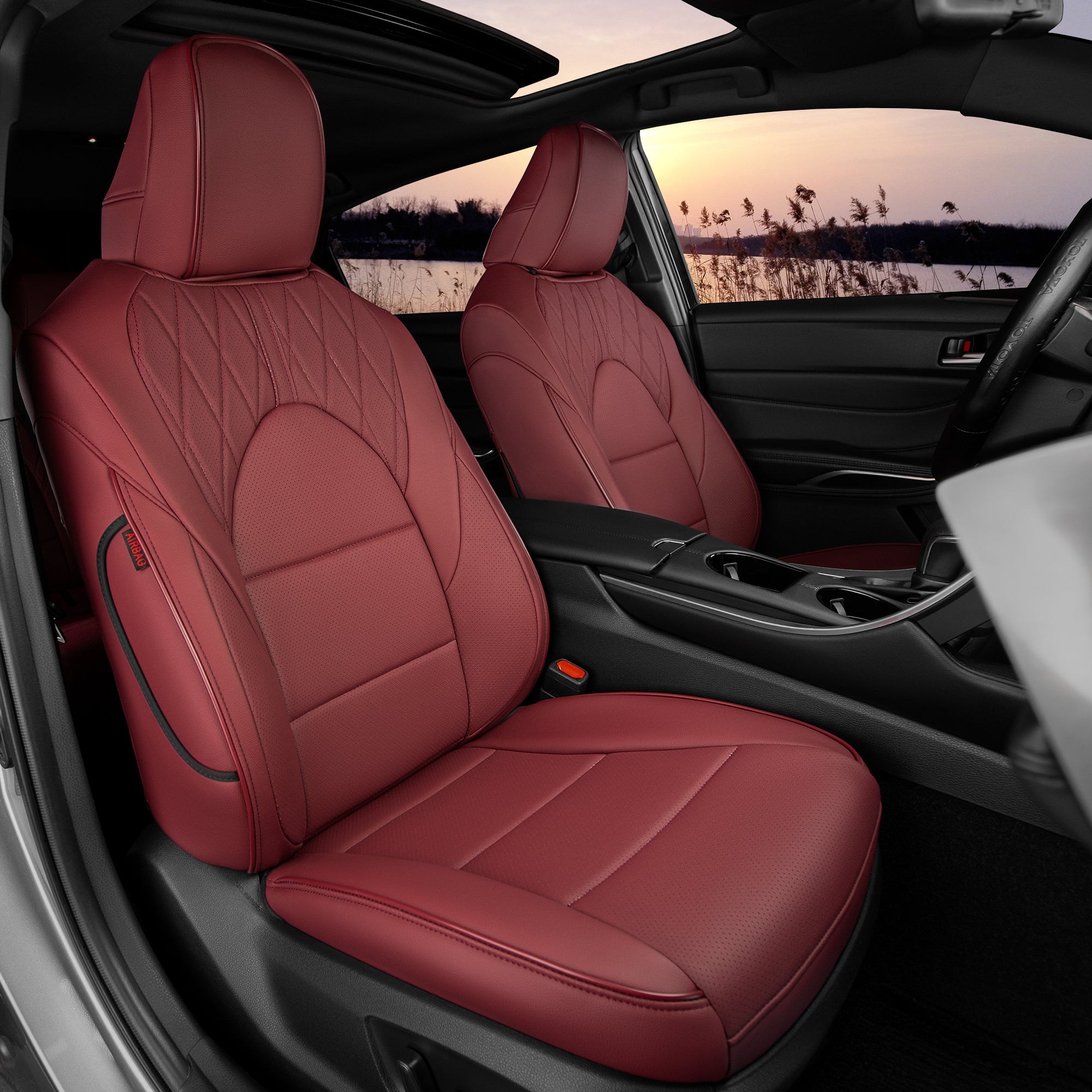 Camry Seat Covers|Custom-fit Leatherette|2018-2025|CustomCover