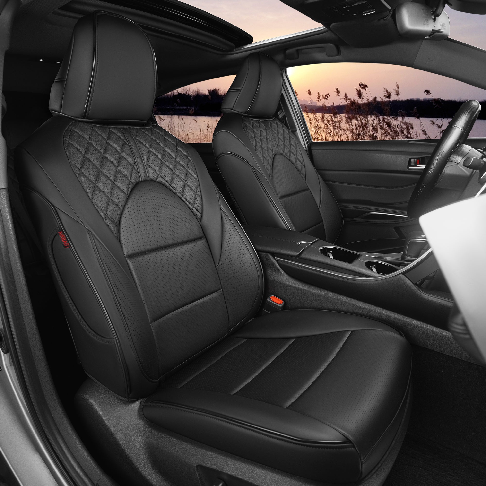 Camry Seat Covers|Custom-fit Leatherette|2018-2025|CustomCover