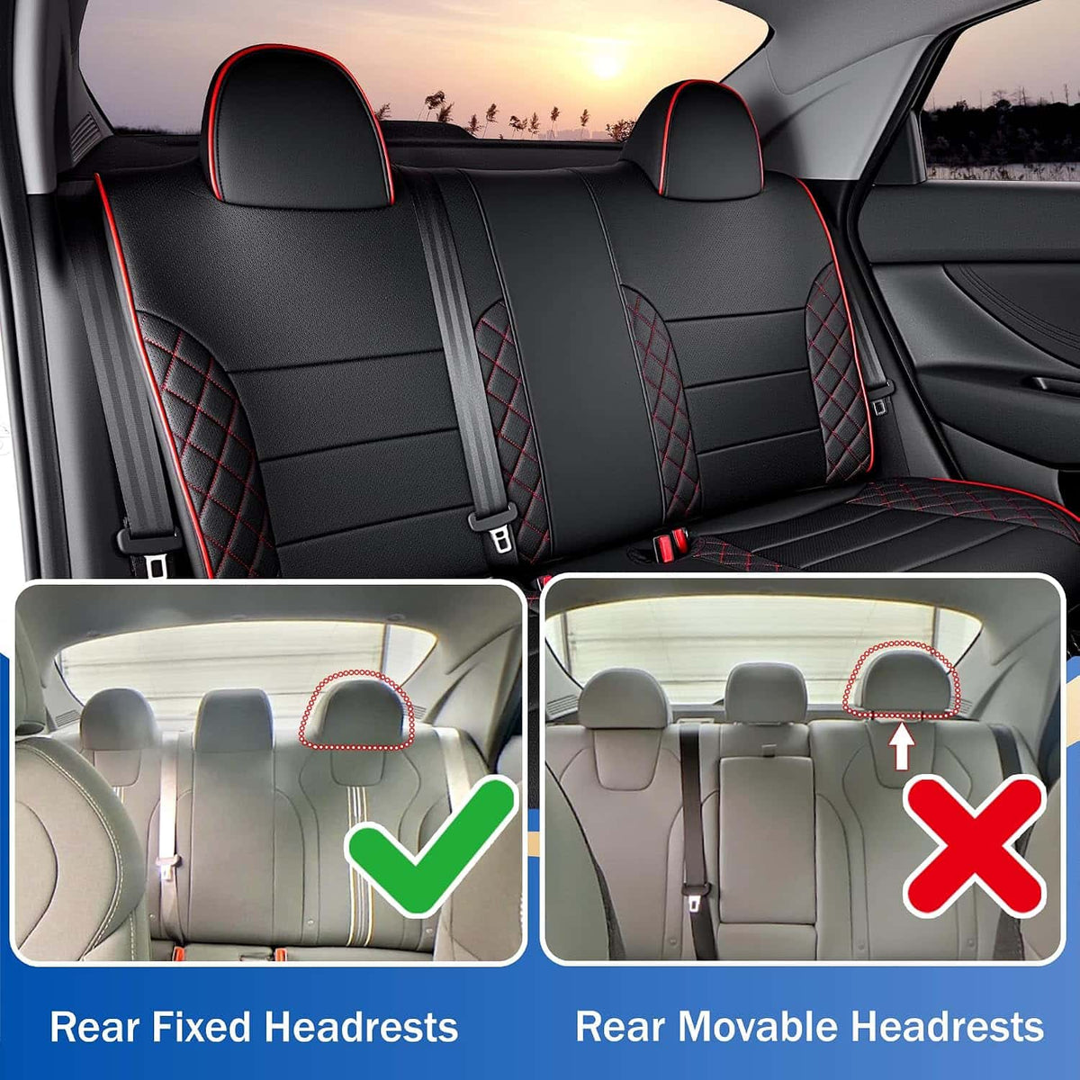 Hyundai Elantra Seat Covers | Custom-fit Leatherette | 2021-2026