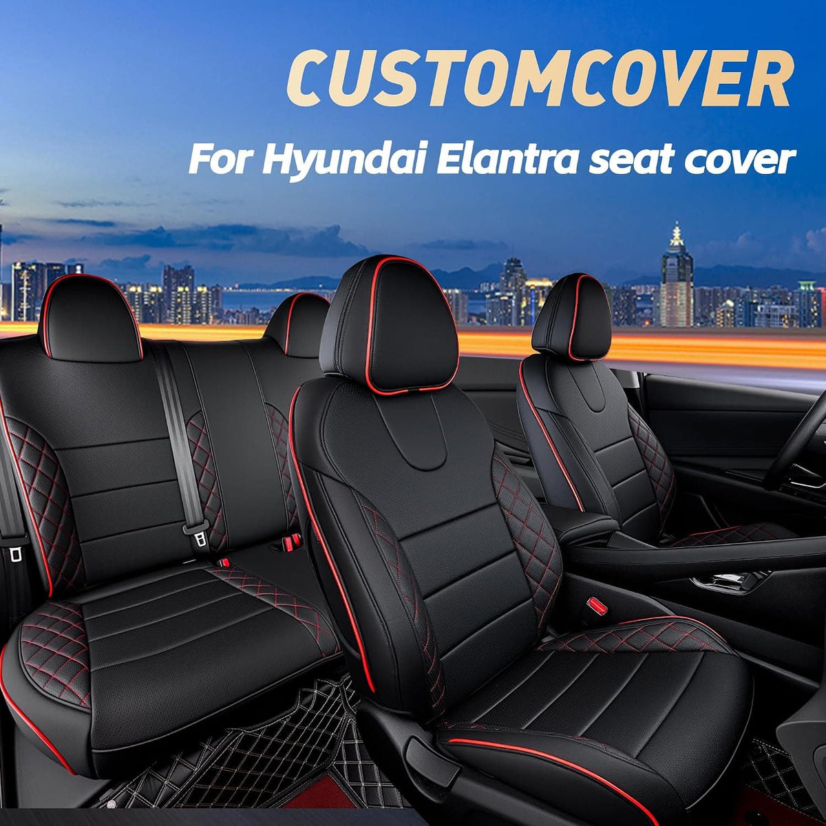 Hyundai Elantra Seat Covers | Custom-fit Leatherette | 2021-2026