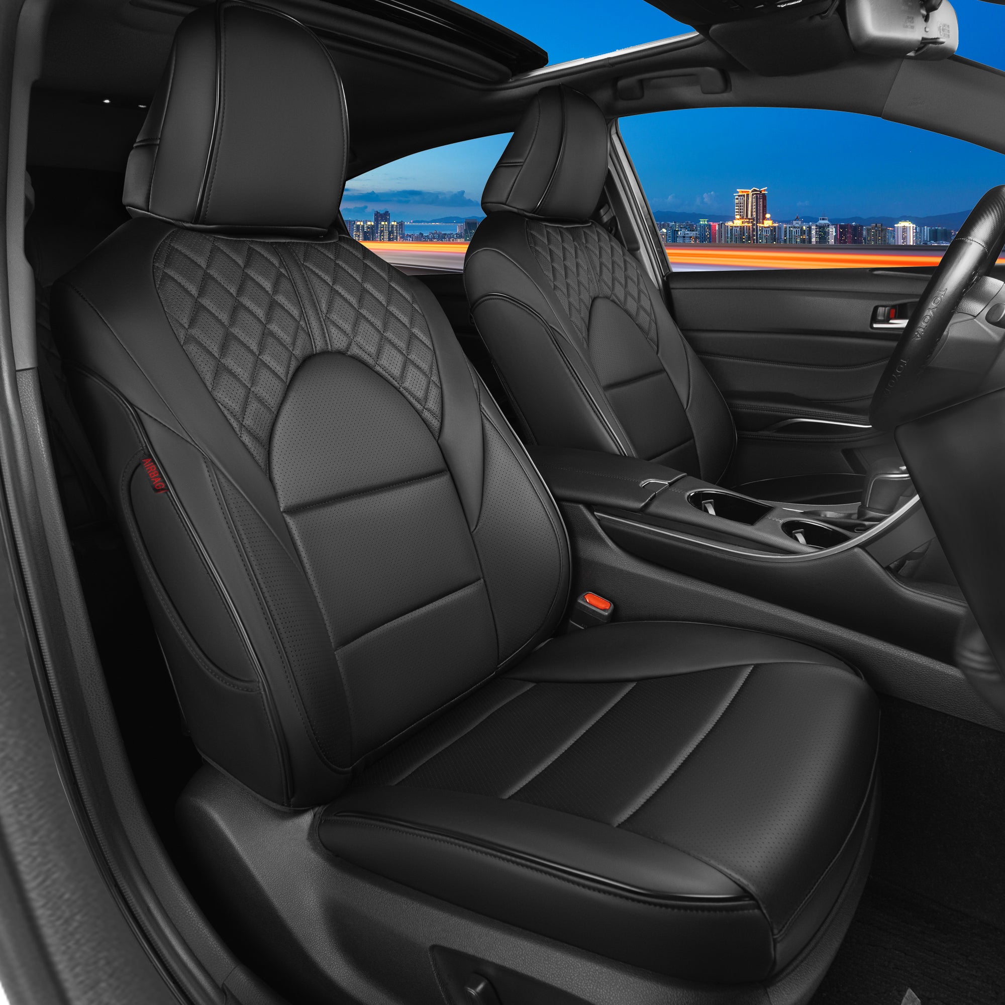 Camry Seat Covers|Custom-fit Leatherette|2018-2025|CustomCover