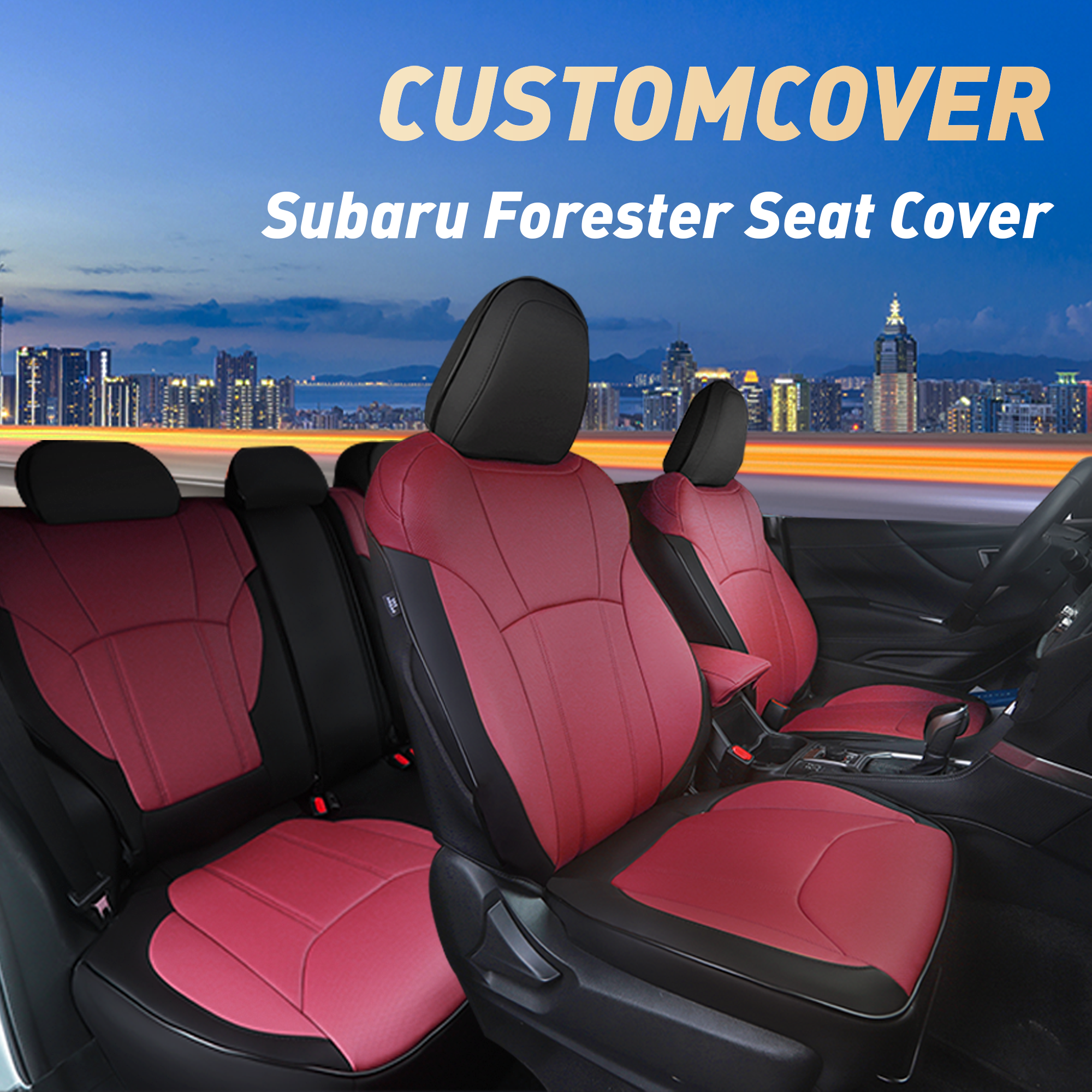 Forester Seat Covers|Custom-fit Leatherette|2014-2024|CustomCover