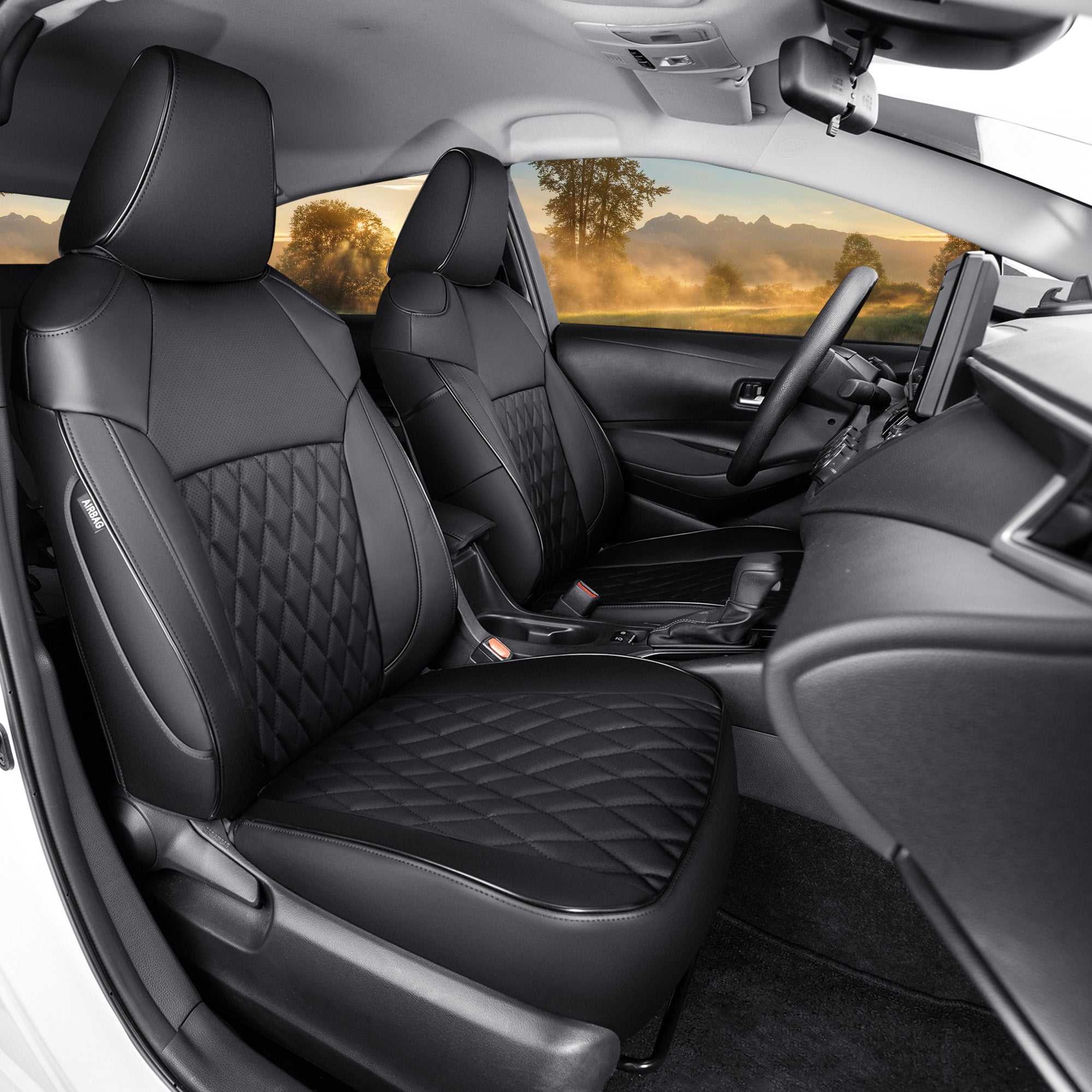 Juego de fundas para asientos de coche Corolla, cobertura total, cuero 