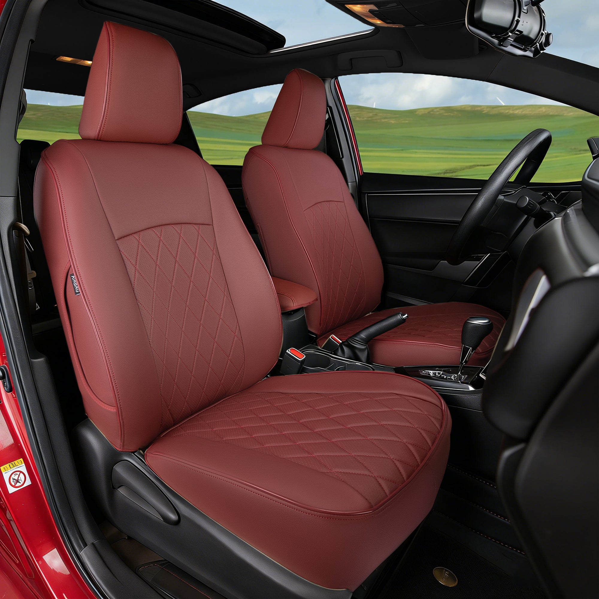 Juego de fundas para asientos de coche Corolla, cobertura total, cuero 