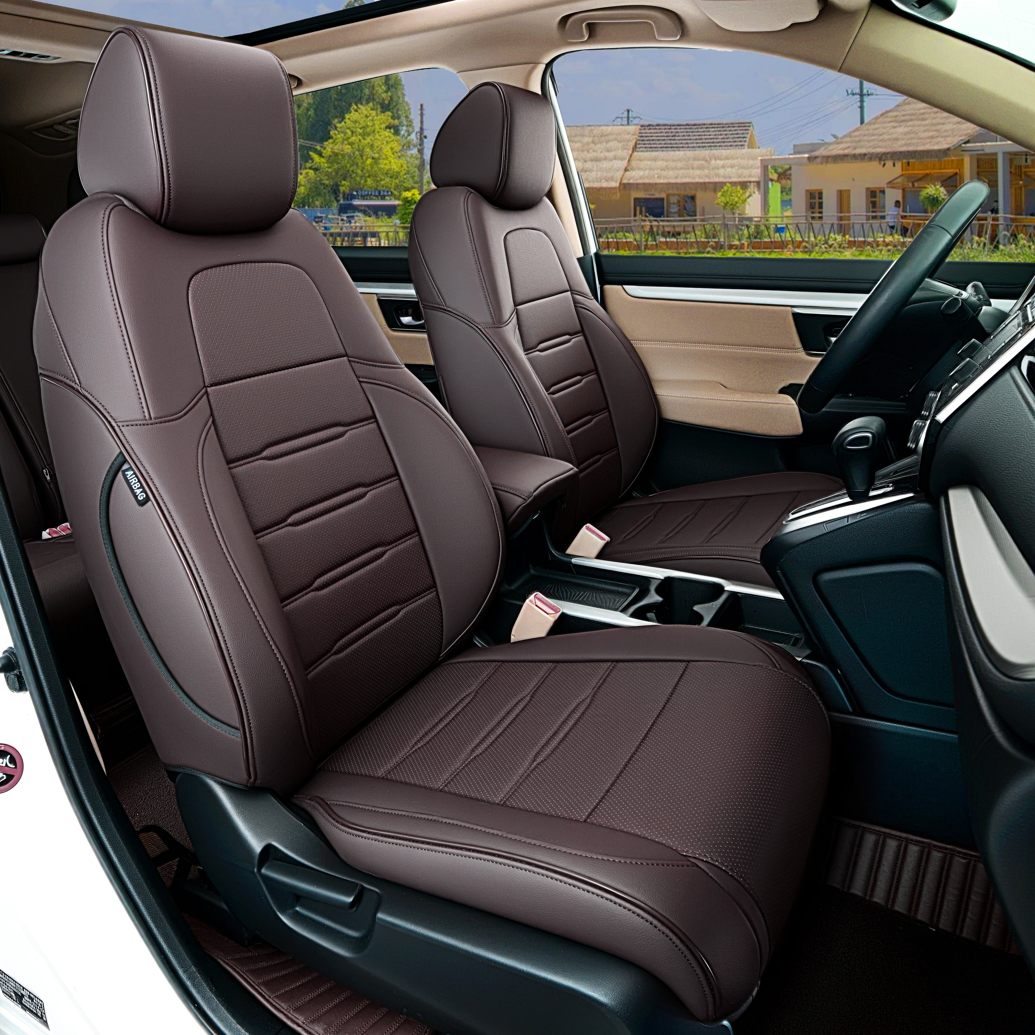 CRV Car Seat Covers|Custom-fit Leatherette|2012-2026|CustomCover