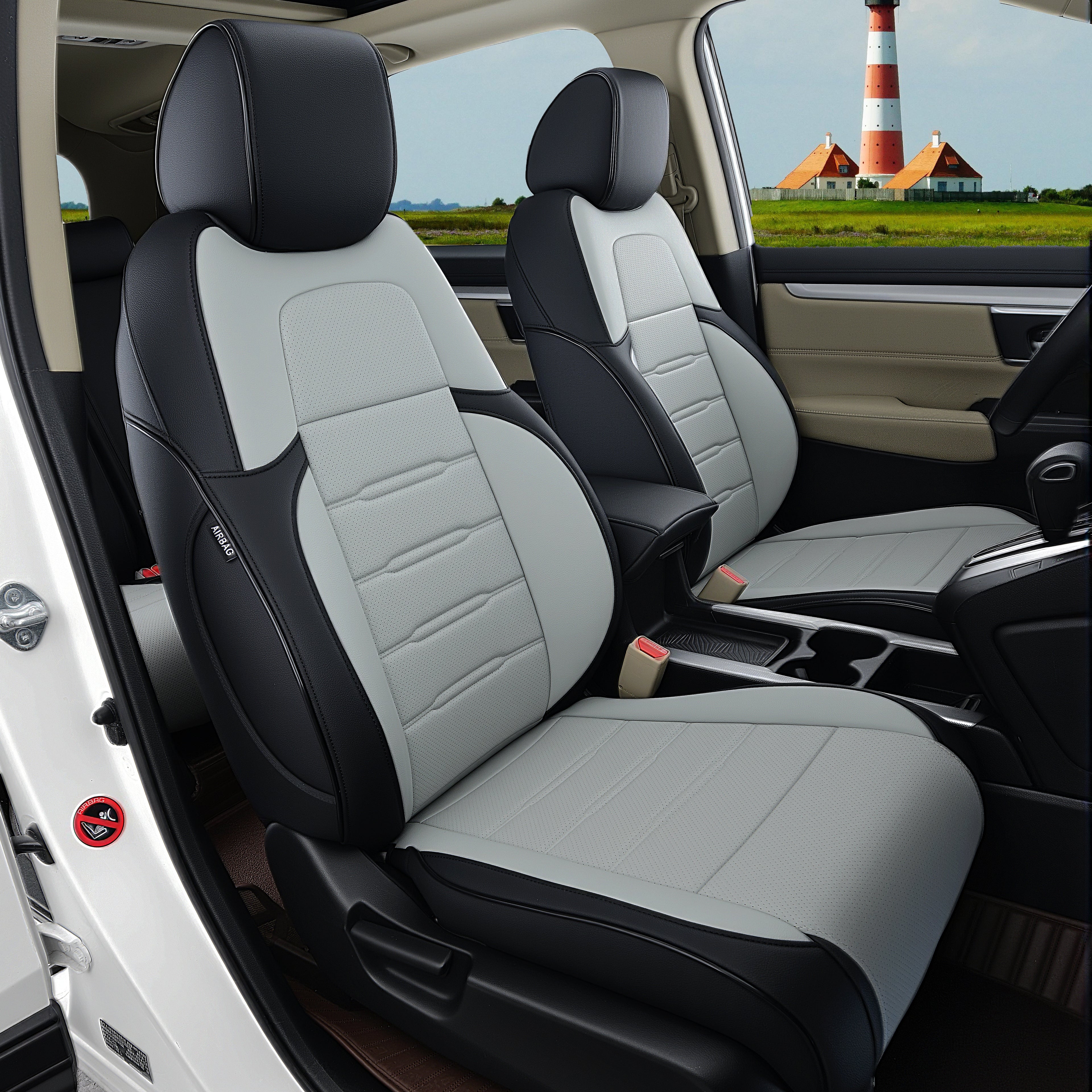 CRV Car Seat Covers|Custom-fit Leatherette|2012-2026|CustomCover