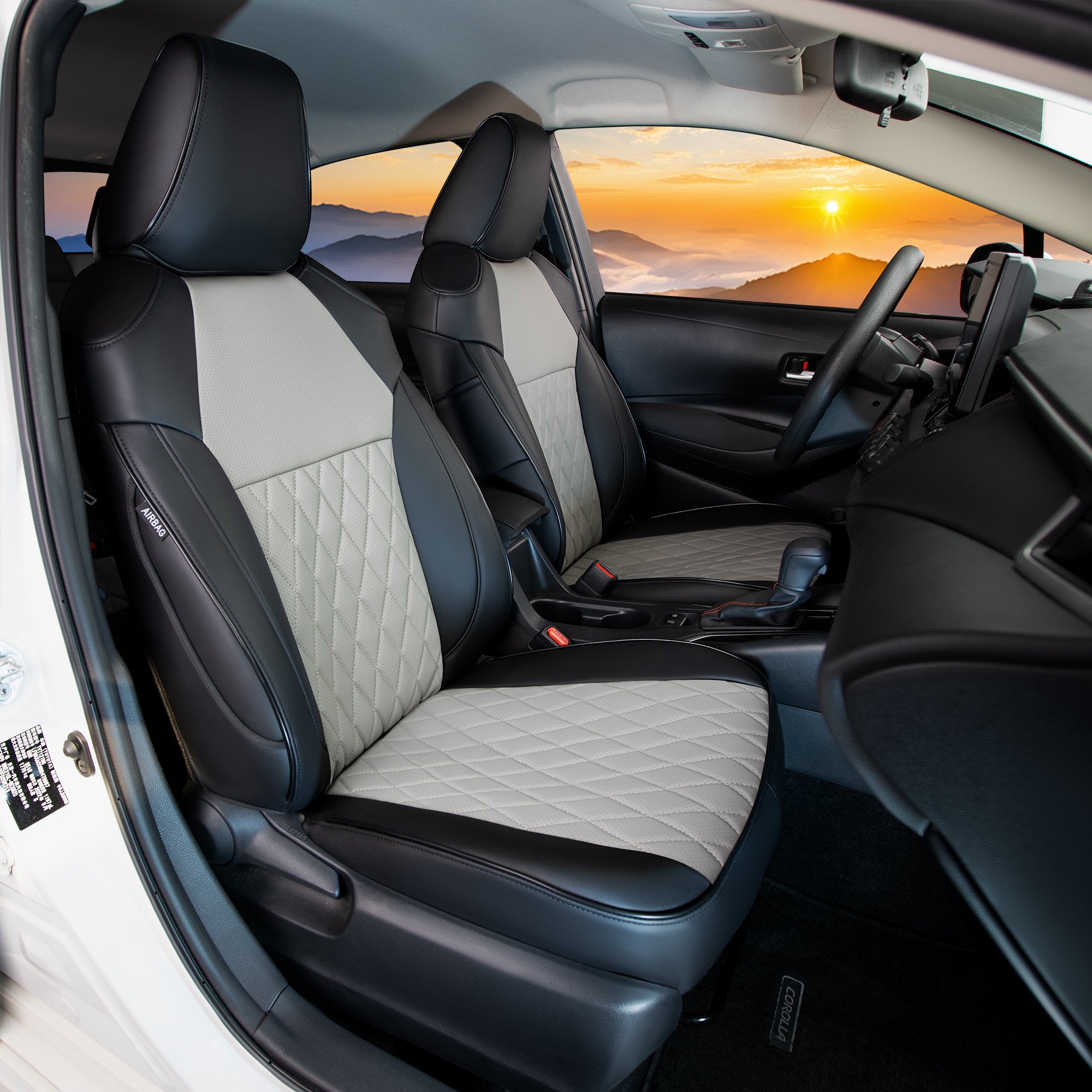 Custom-fit leatherette seat covers for Toyota Corolla 2014-2026