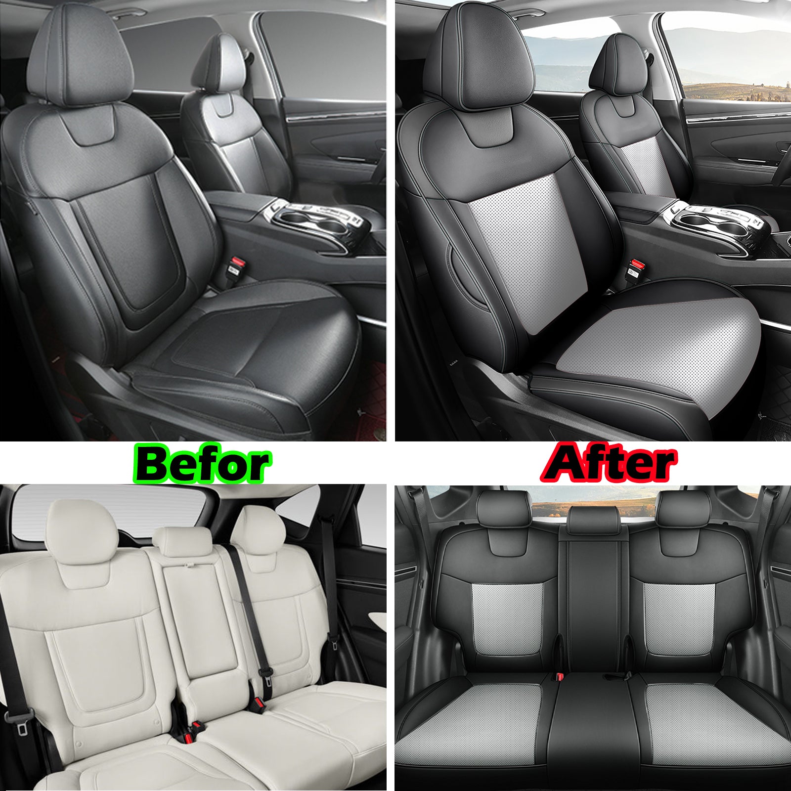 Custom-fit leatherette seat covers for Hyundai Tucson 2010-2025