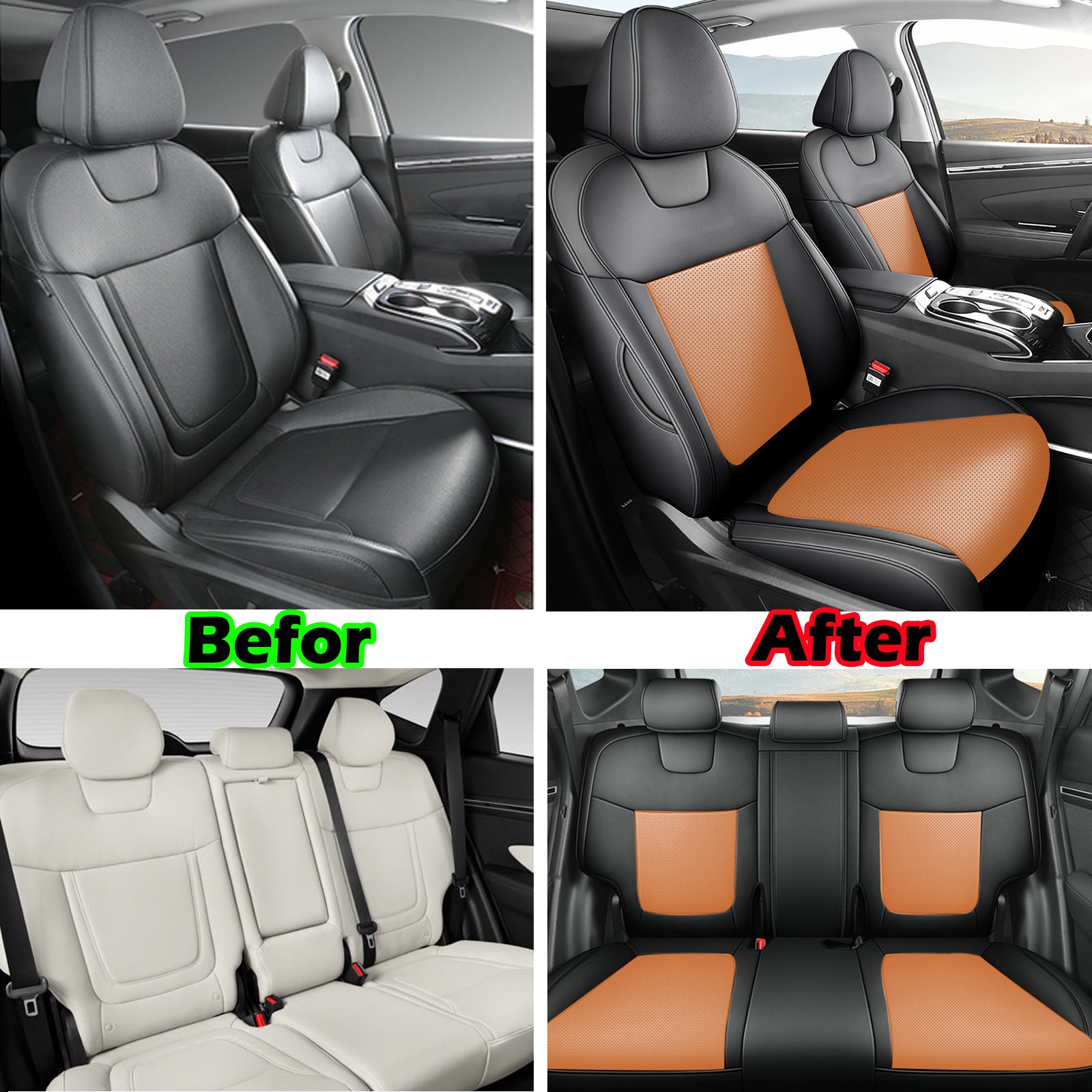 Custom-fit leatherette seat covers for Hyundai Tucson 2010-2025