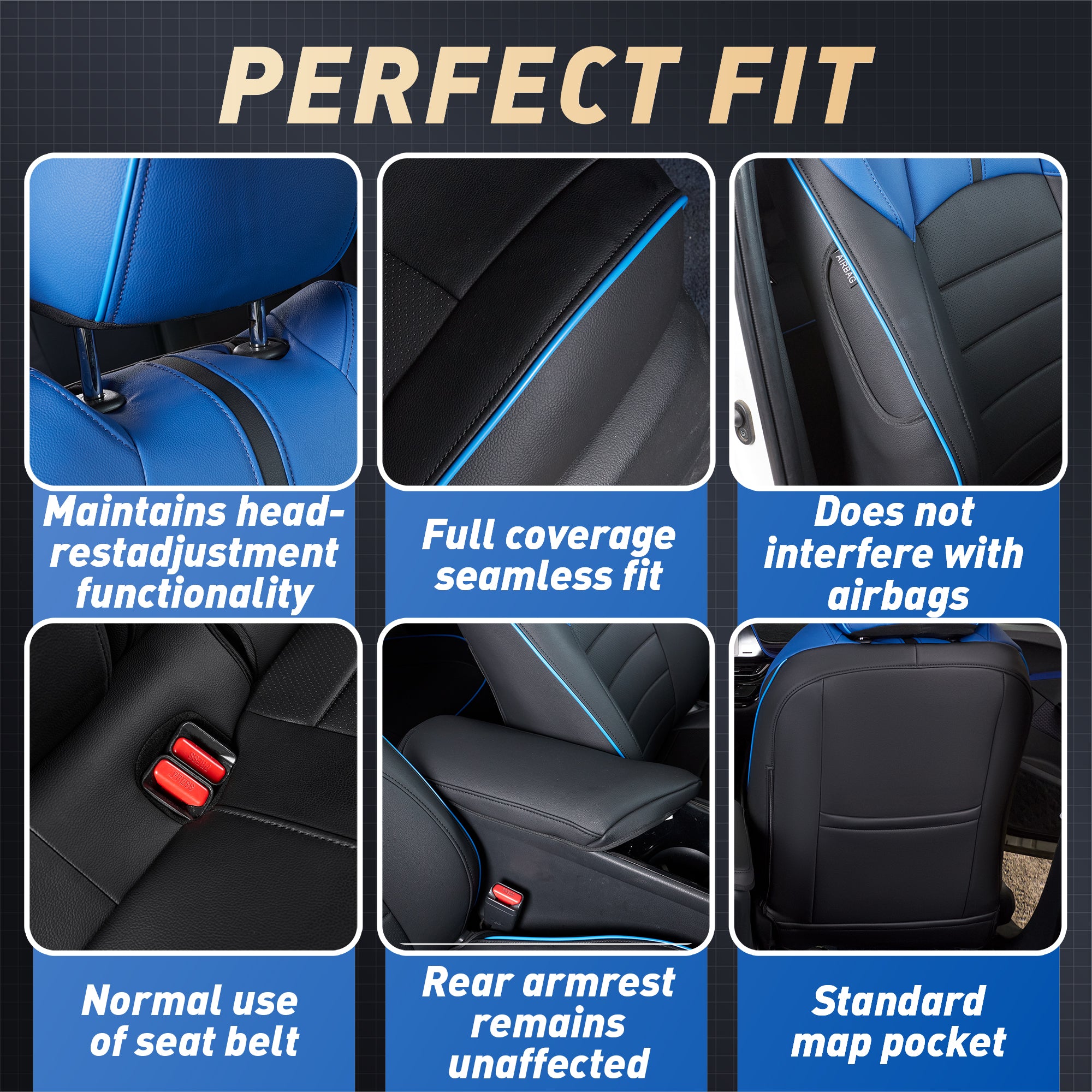 Custom-fit leatherette seat covers for Toyota CHR 2018-2024