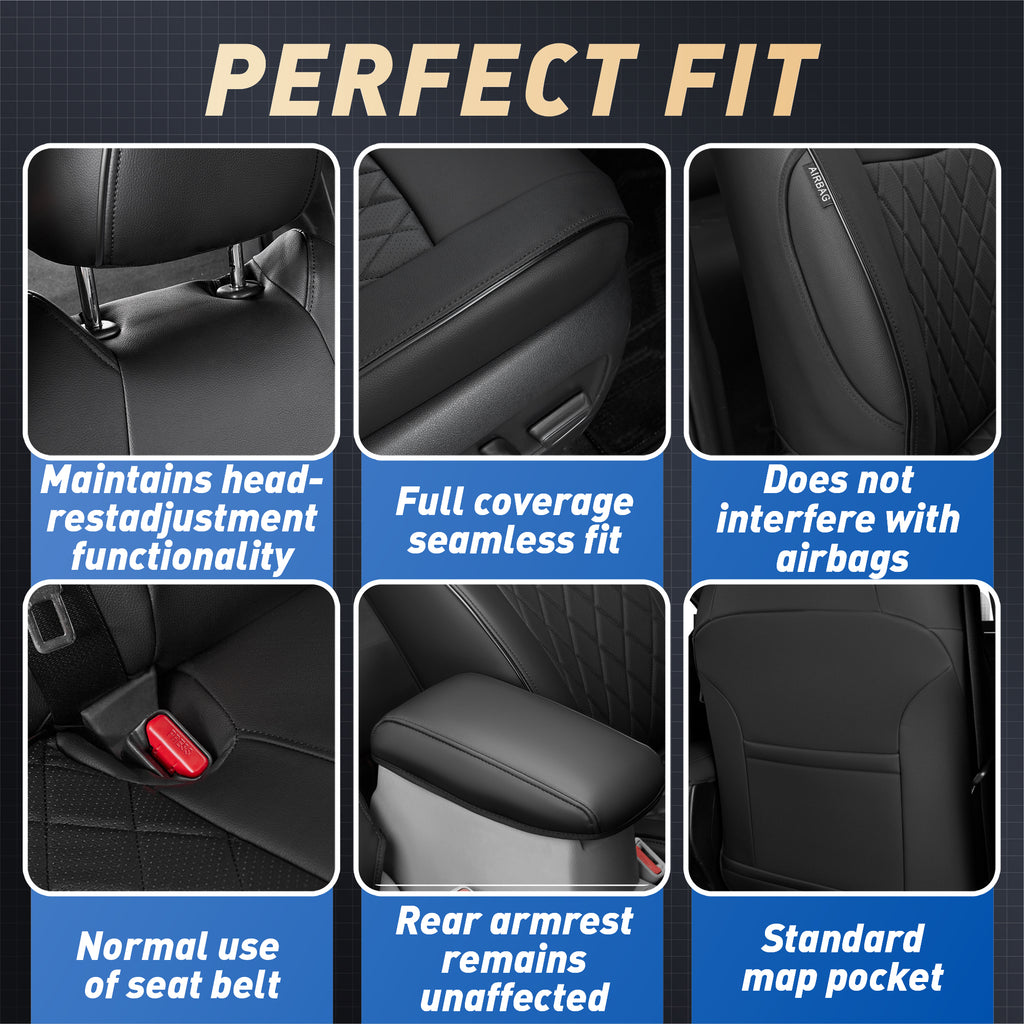 Custom-fit leatherette seat covers for Toyota Corolla Cross 2022-2024