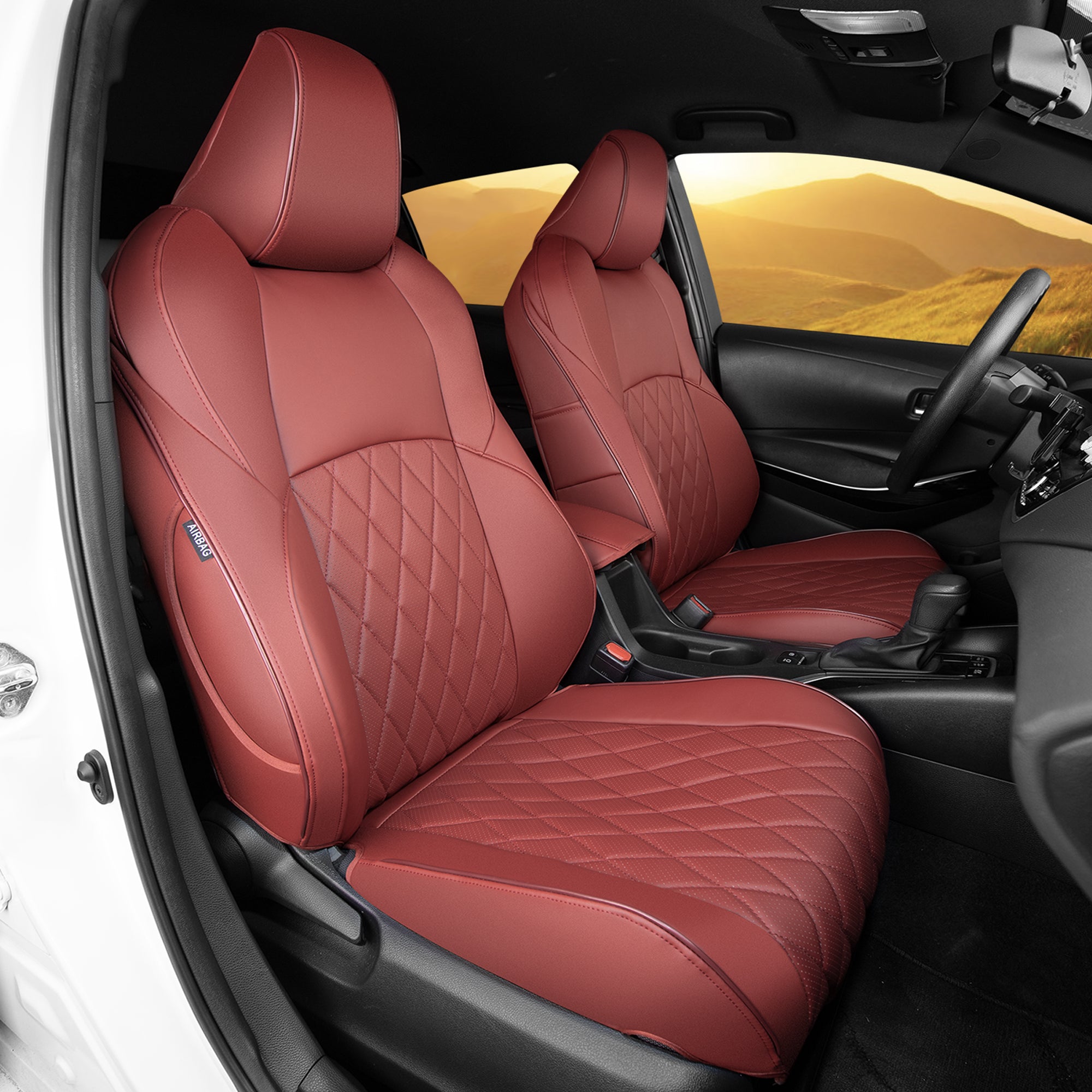Custom-fit leatherette seat covers for Toyota Corolla Cross 2022-2024