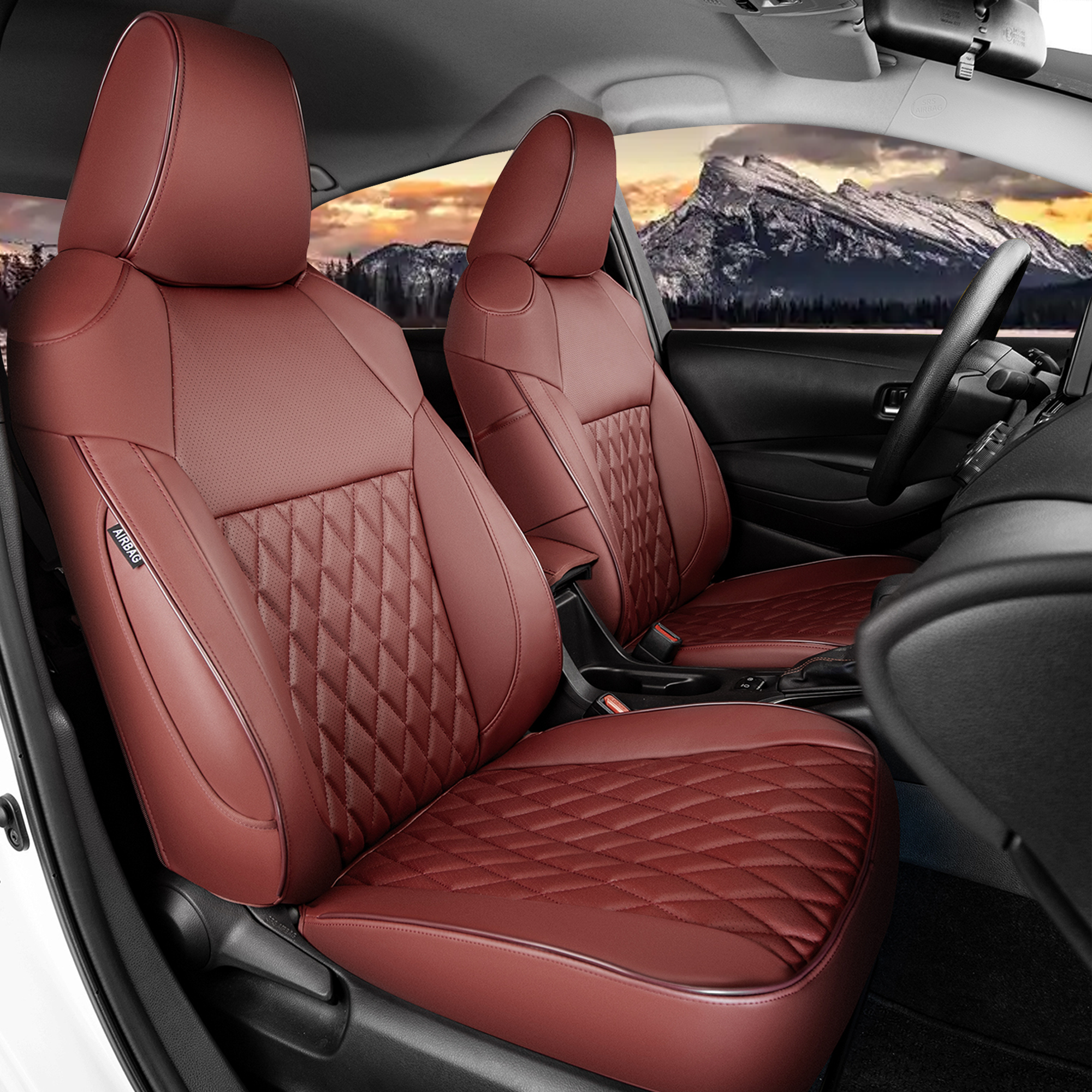 Custom-fit leatherette seat covers for Toyota Corolla Cross 2022-2024