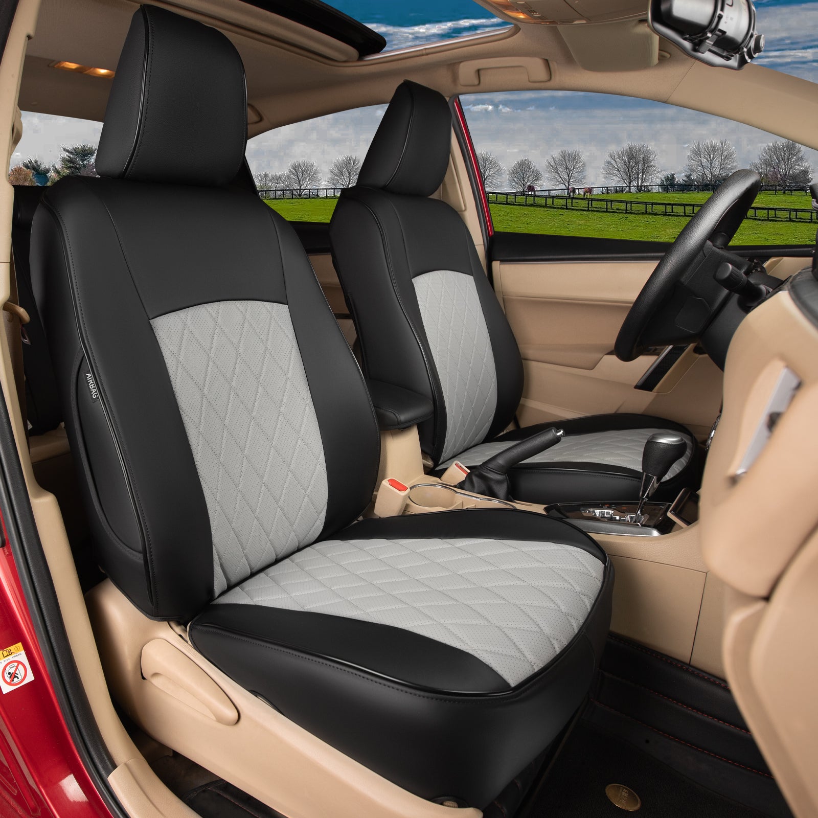 Custom-fit leatherette seat covers for Toyota Corolla Cross 2022-2024