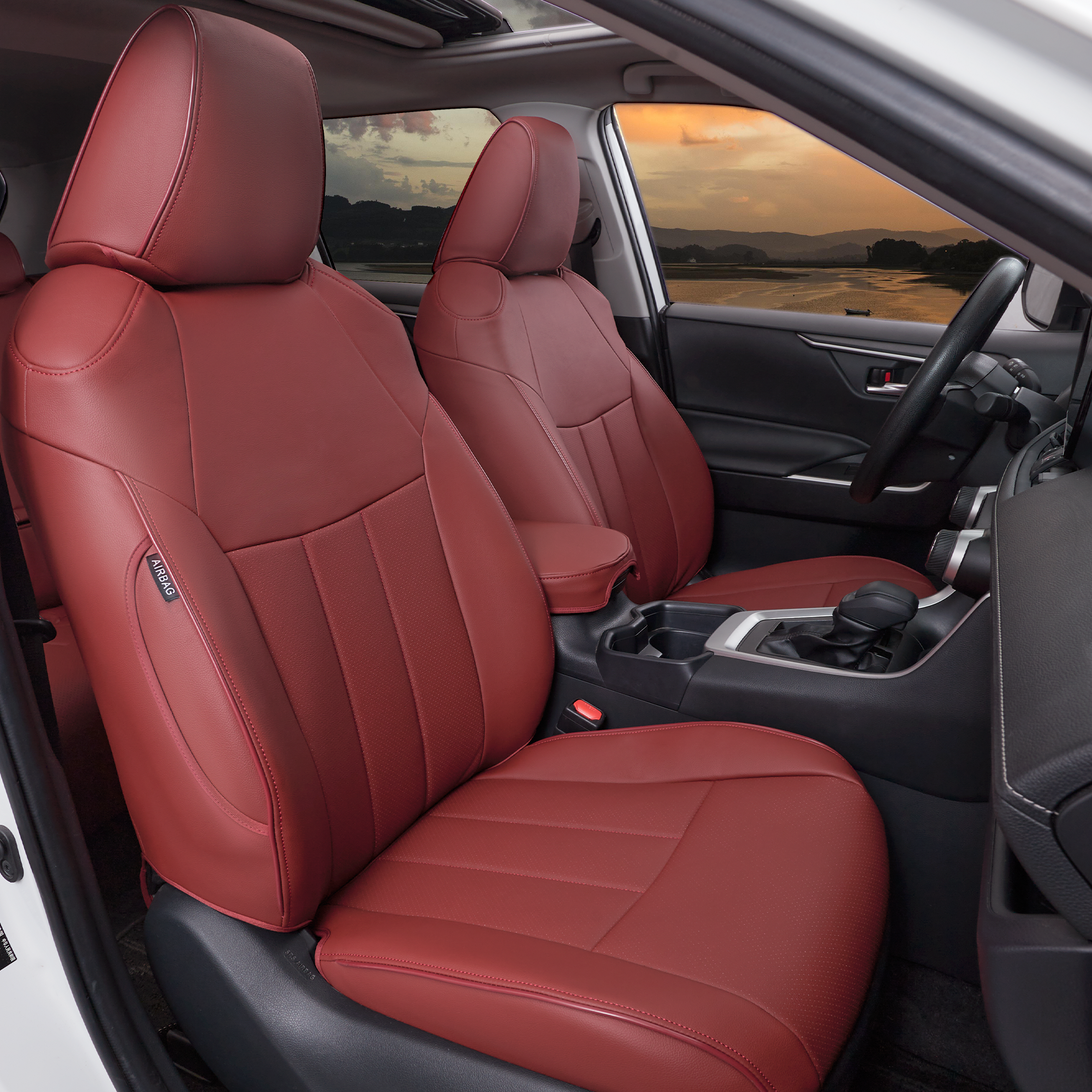 Custom-fit leatherette seat covers for Toyota RAV4 2013-2025