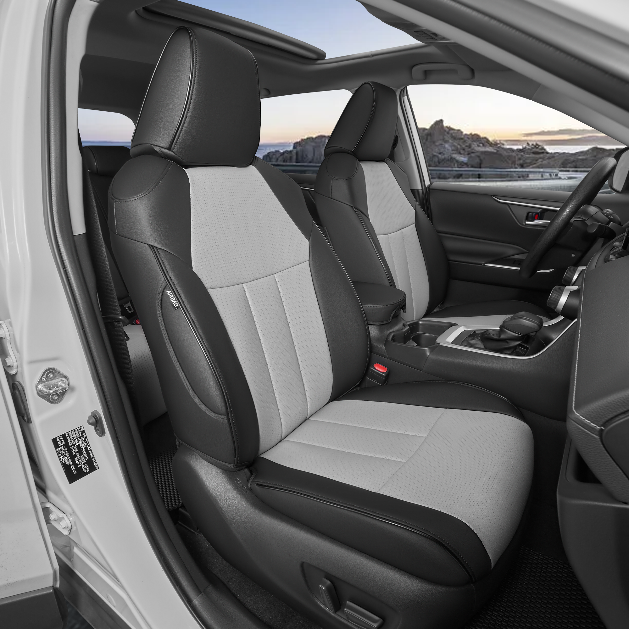 Custom-fit leatherette seat covers for Toyota RAV4 2013-2025