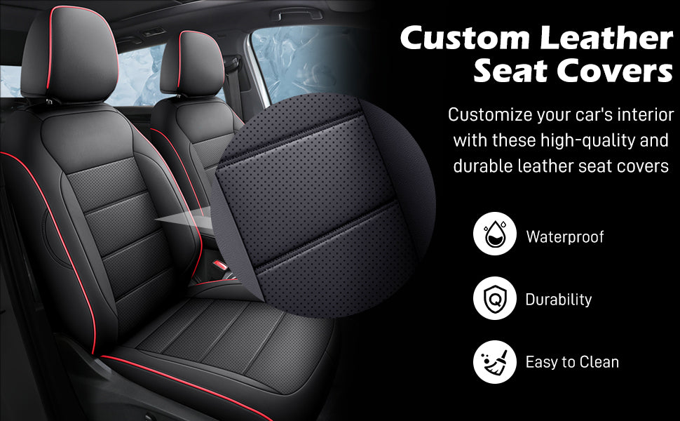 2016-2025 Toyota Tacoma Seat Covers Black Custom Fit Leatherette