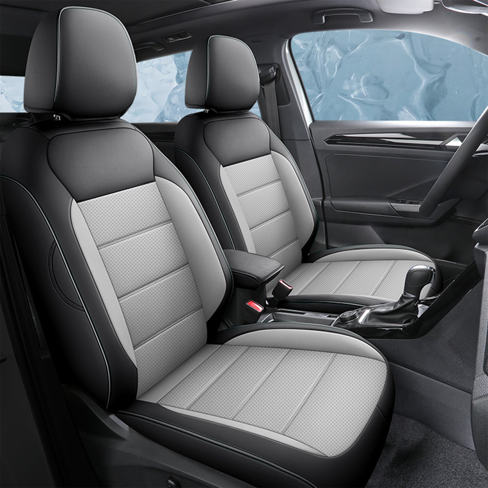 2016-2025 Toyota Tacoma Seat Covers Black Grey Custom Fit Leatherette