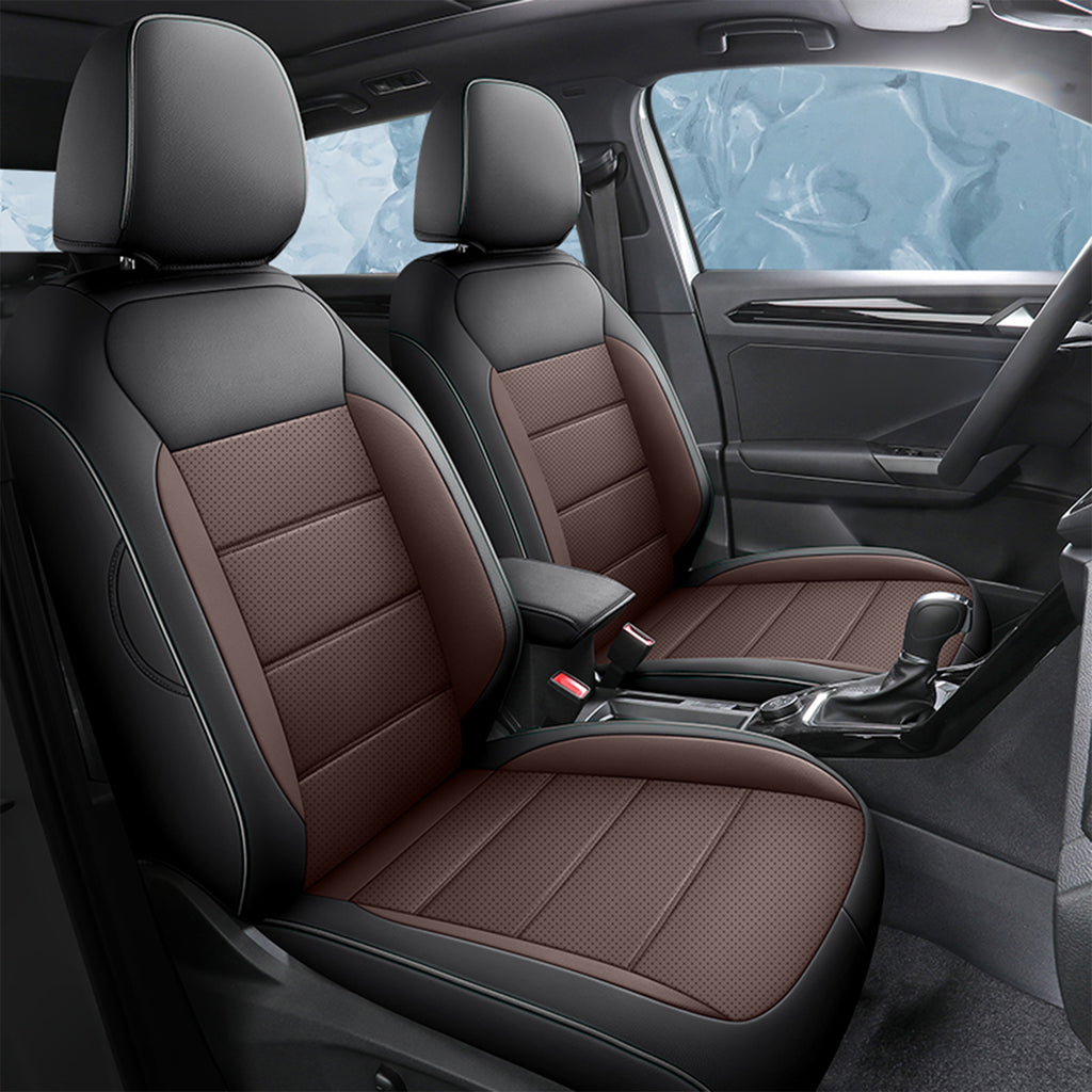 2016-2025 Toyota Tacoma Seat Covers  Black Brown Custom Fit Leatherette