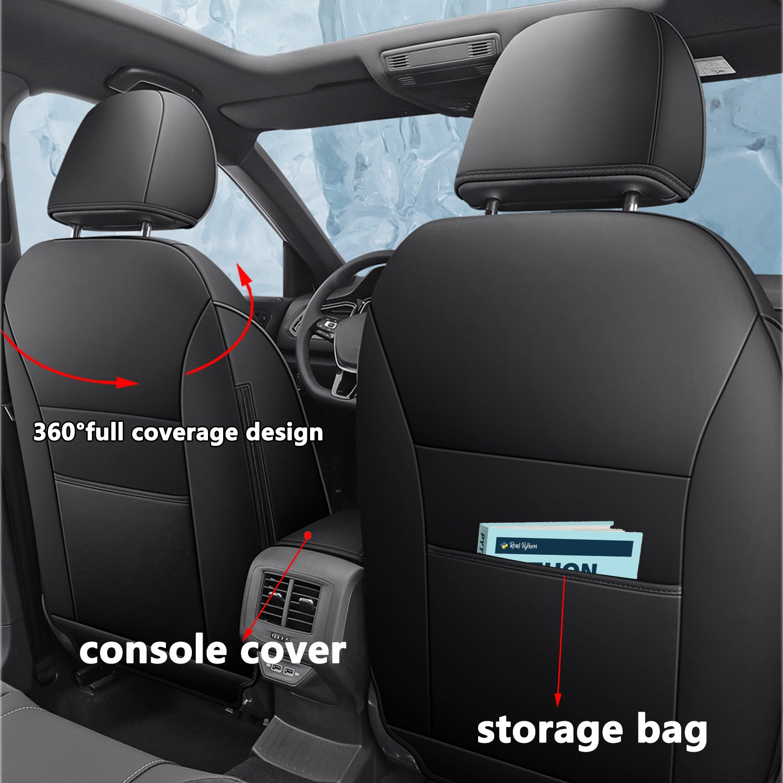 2016-2025 Toyota Tacoma Seat Covers Black Custom Fit Leatherette